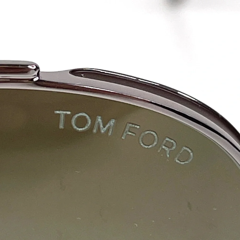 TOM FORD Declan Sunglasses NEW Shiny Light Ruthenium / Green Made In Italy